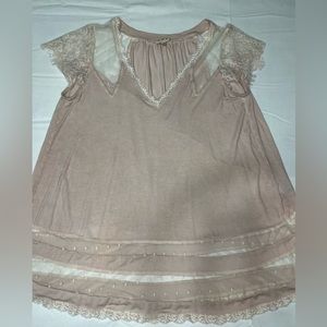 POL, rose pink/lace tank top, size S